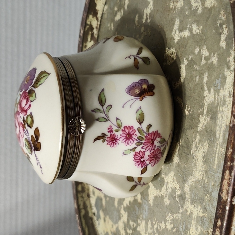 Vintage Lefton Floral Trinket Box